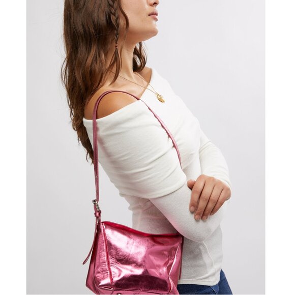 Free People Metallic Pink Shoulder Bag